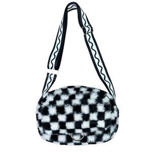 SkinnyDip London Millie Checkerboard Fluff Camera Bag - 8.3”W x 5.2”H x 3.2”D